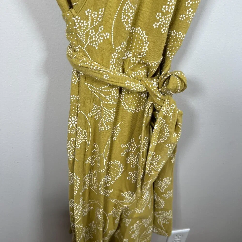 Effie's Heart Theresa Wrap Dress Size Small Green Floral Retro Knee Length - Picture 5 of 9